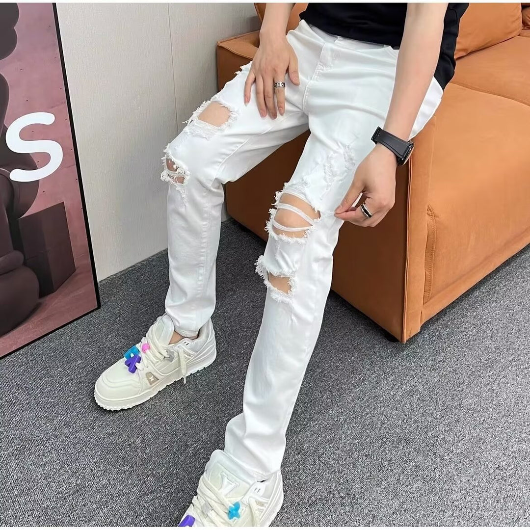 Herren Modische Destroyed Jeans Echoarchiv