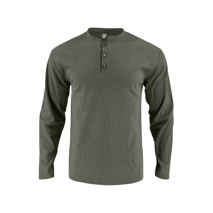 Herren Langarmshirt mit komfortabler Knopfleiste und strukturiertem Design Echoarchiv