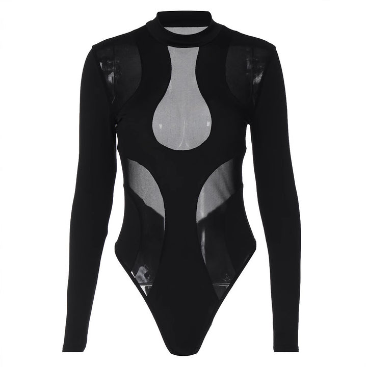 Damen Langarm-Body mit transparenten Einsätzen Echo Archiv