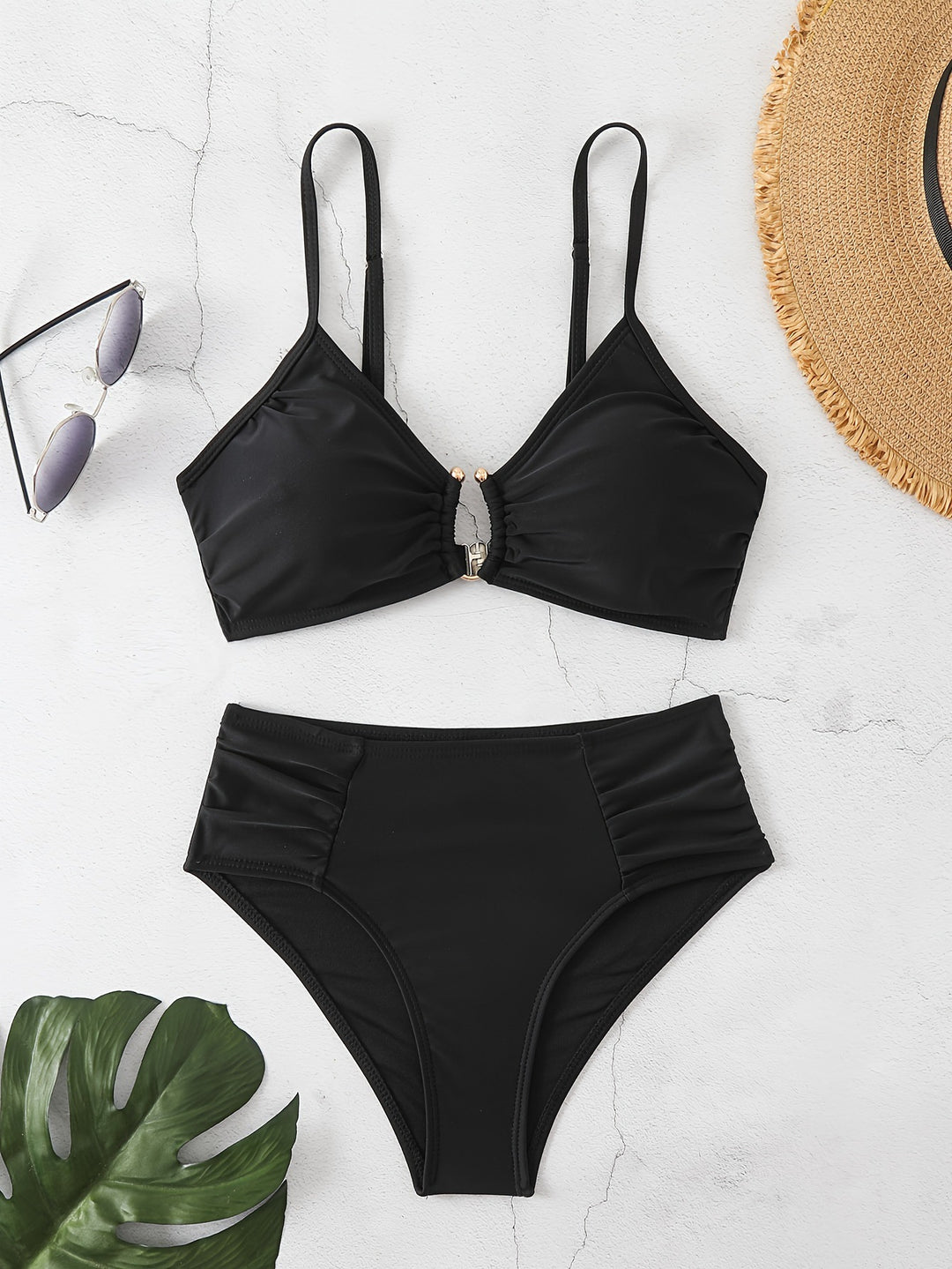 Damen Hochtailliertes Bikini-Set mit raffiniertem Rüschendesign Echo Archiv
