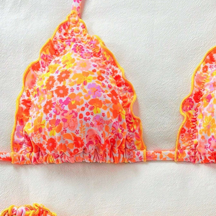Damen Bikini-Set mit romantischen Rüschendetails und hohem Taillenbund Echo Archiv