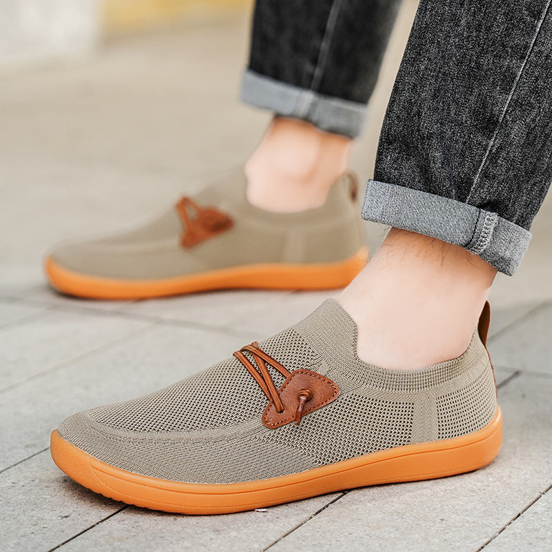 Herren gestrickter Mokassin-Slipper mit elastischem Schaft, Zierösen und stoßdämpfender Flexsohle Echo Archiv