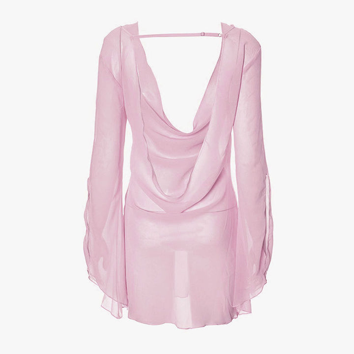 Damen Elegantes Chiffon-Oberteil mit tiefem Rückenausschnitt Echo Archiv