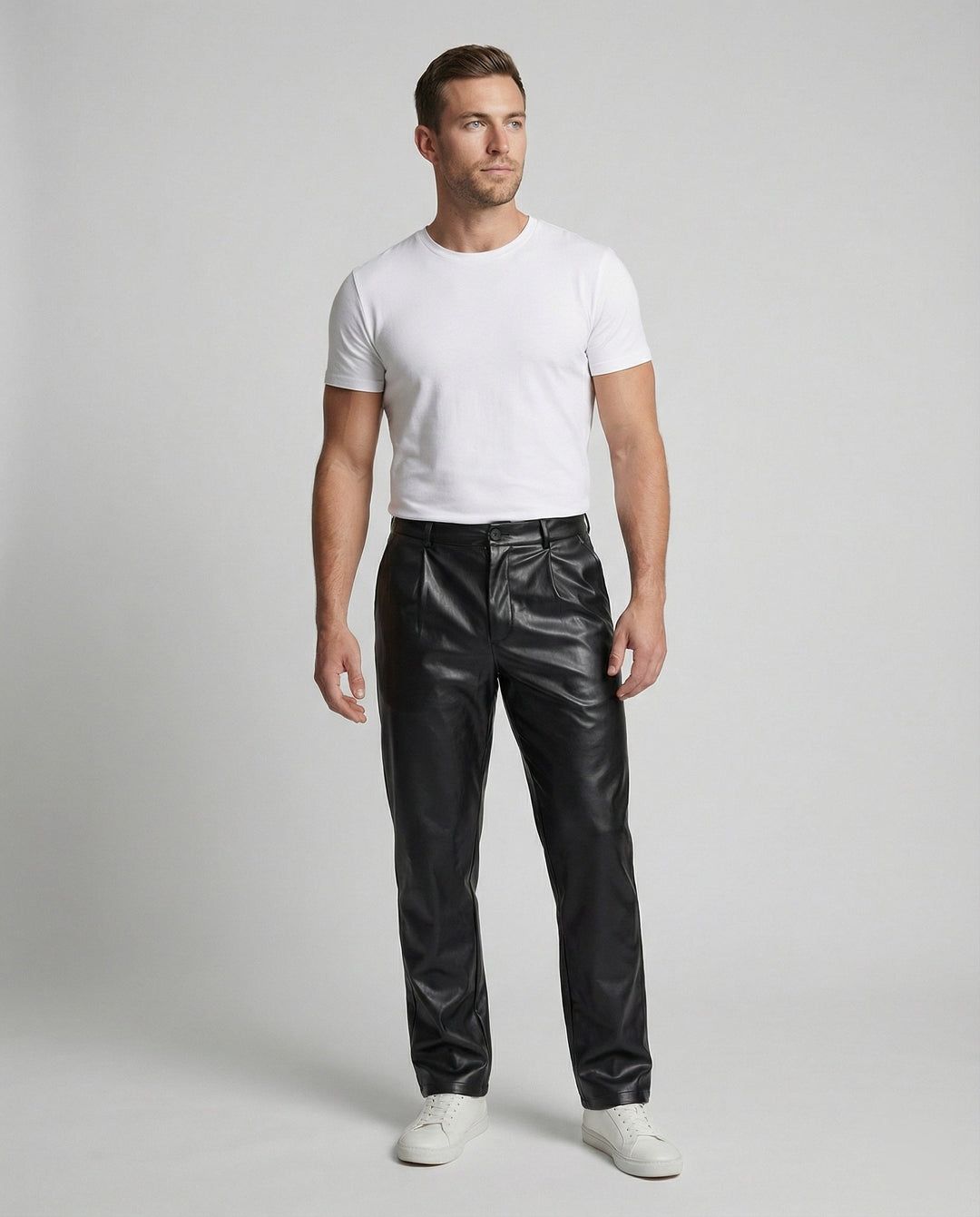 Herren Kunstlederhose elegant geschnitten – Sorevano