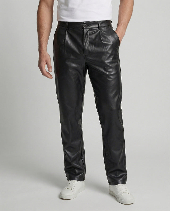 Herren Kunstlederhose elegant geschnitten – Sorevano