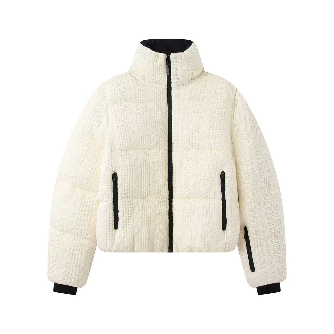 Damen Steppjacke mit Zopfmuster und Stehkragen Echoarchiv