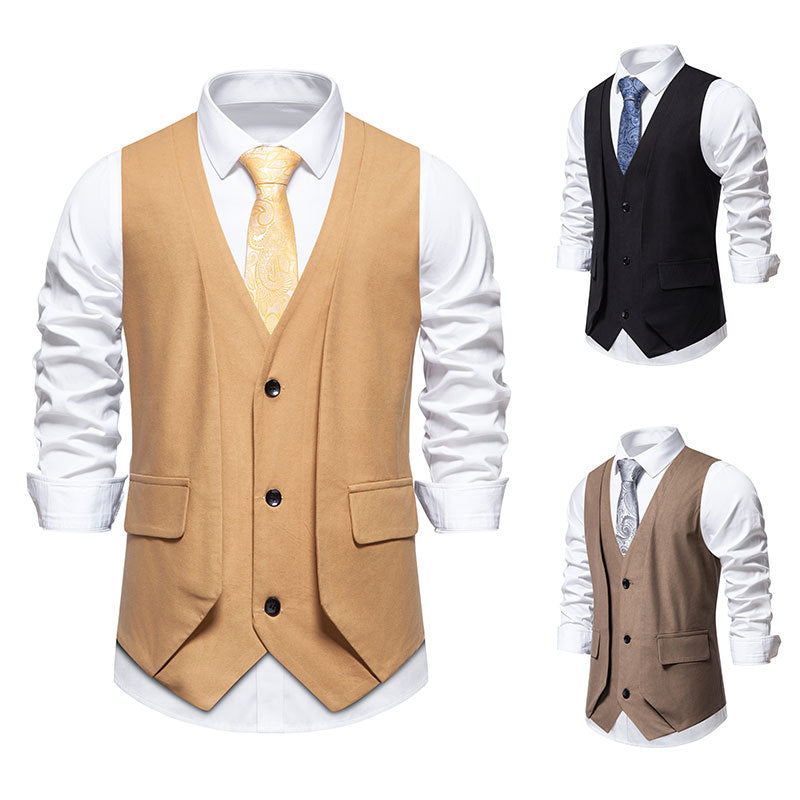 Herren elegante Weste mit schmalem Schnitt und praktischen Taschen Echoarchiv
