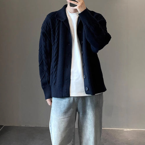 Herren modische Strickjacke mit strukturiertem Muster Echoarchiv