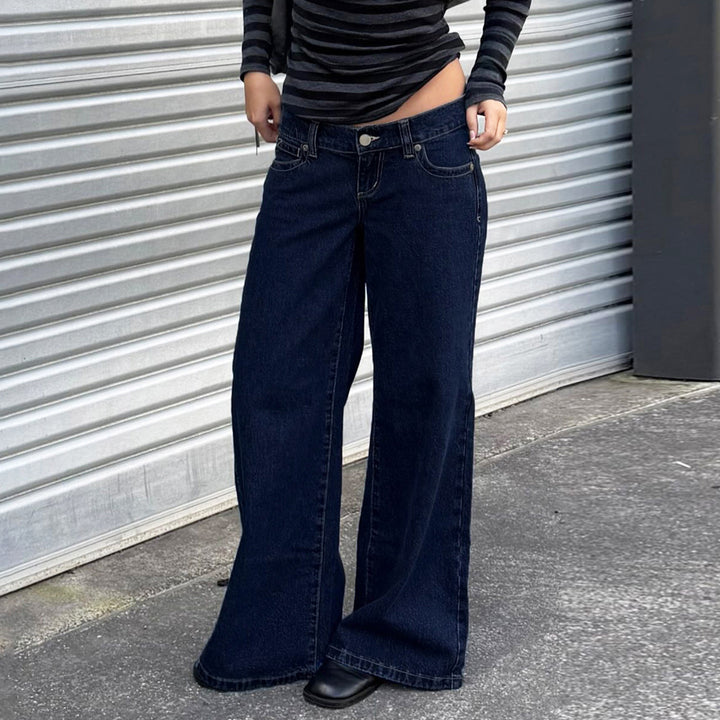 Damen Weite High‑Waist Five‑Pocket Denim-Jeans mit ausgestelltem Bein Echo Archiv
