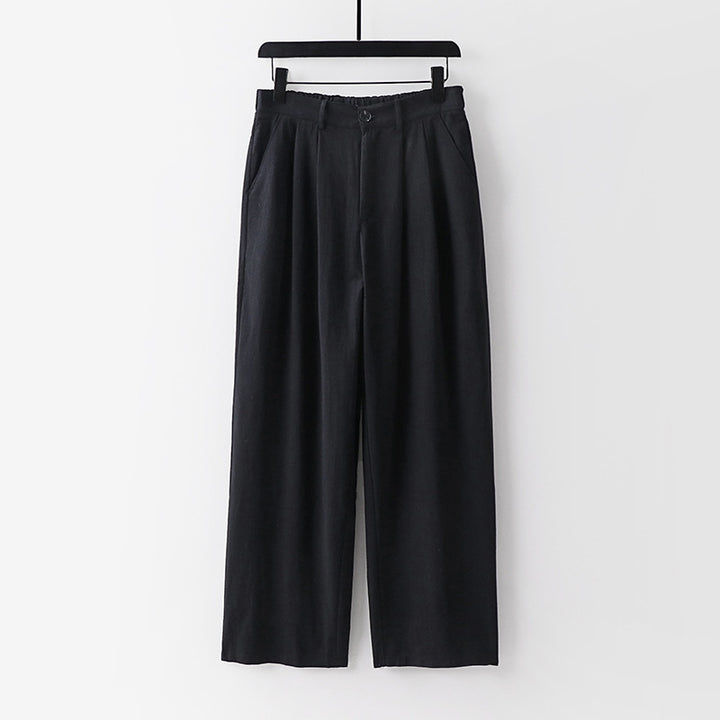 Damen weite Hose mit hoher Taille und Bundfalten Echoarchiv