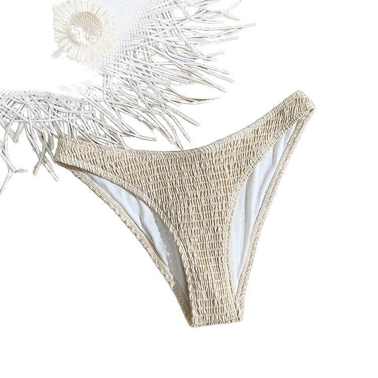 Damen hohes Beinausschnitt Bikini-Unterteil mit Raffung Echo Archiv