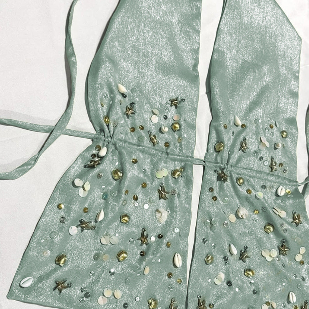 Damen Strandtop mit geschmackvollen Perlendetails Echo Archiv