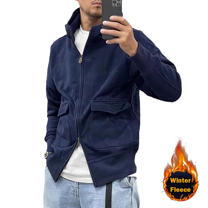 Herren Fleece Kapuzenjacke mit praktischen Taschen Echoarchiv