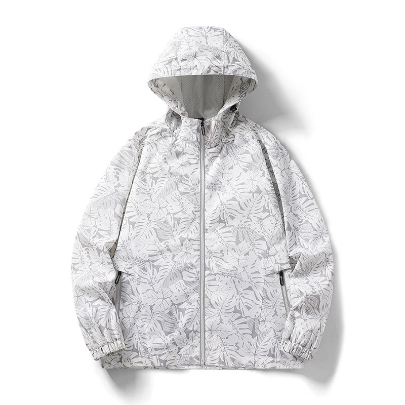 Herren Leichte Outdoor-Jacke mit Kapuze und floralem Design Echo Archiv
