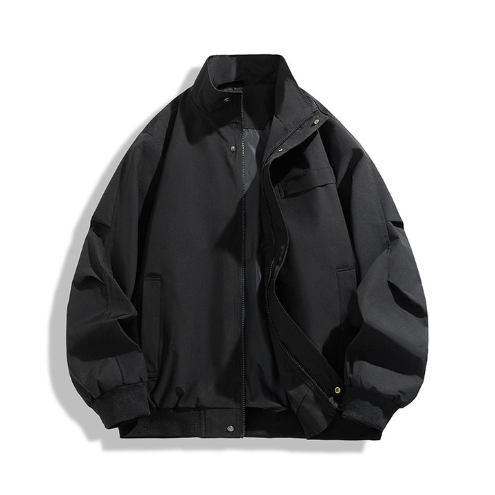 [Herren Oversize Utility Bomberjacke mit hohem Kragen und Rippbündchen Echoarchiv]
