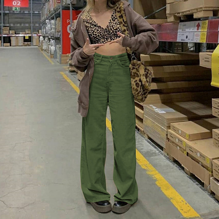 Damen Hochtaillierte weite Bundhose im Retro-Stil Echo Archiv