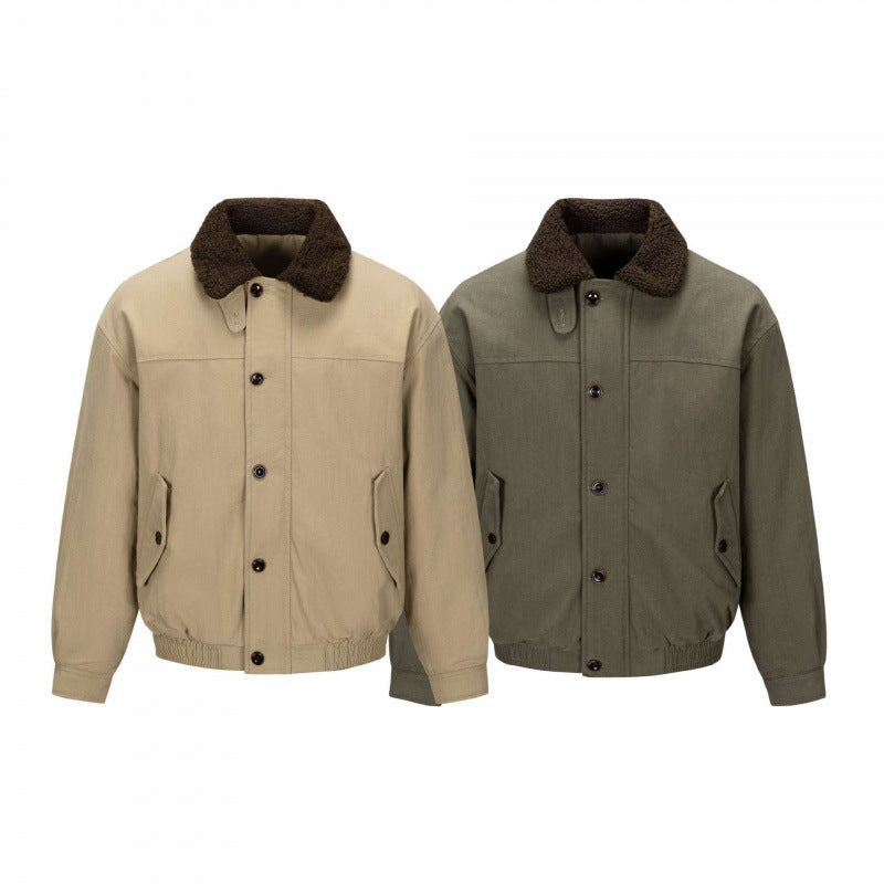 Herren Kurz geschnittene Blouson-Jacke im Field-Stil mit Teddykragen und Pattentaschen Echo Archiv