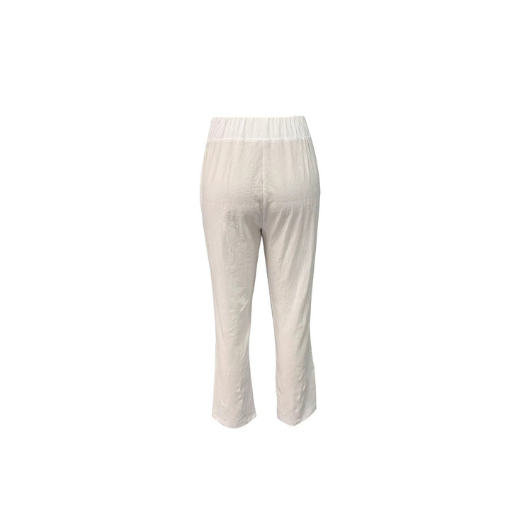 Damen Leichte und luftige Leinenhose mit elastischem Hüftbund und Seitentaschen Echoarchiv