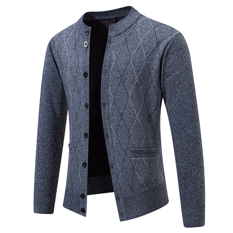 Herren Strickjacke mit modernem Rautenmuster Echoarchiv