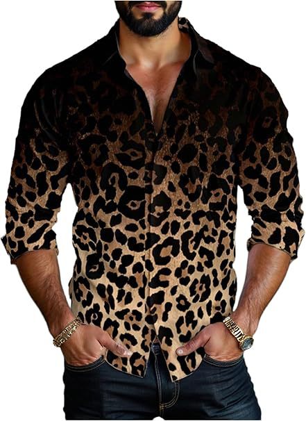 Herren Leopardenmuster Hemd Echoarchiv