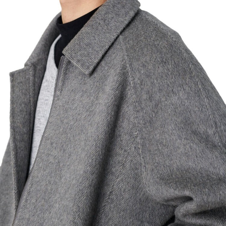 Herren Boxy‑Wollblouson mit verdecktem Zwei‑Wege‑Reißverschluss und Hemdkragen Echoarchiv
