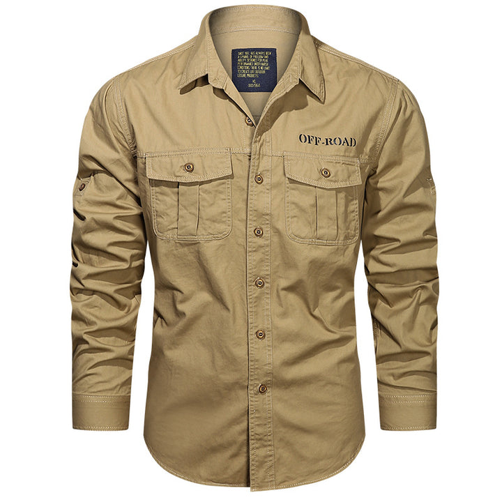 Herren nan robustes Utility-Hemd mit aufgesetzten Brusttaschen und Ärmelriegel Echo Archiv