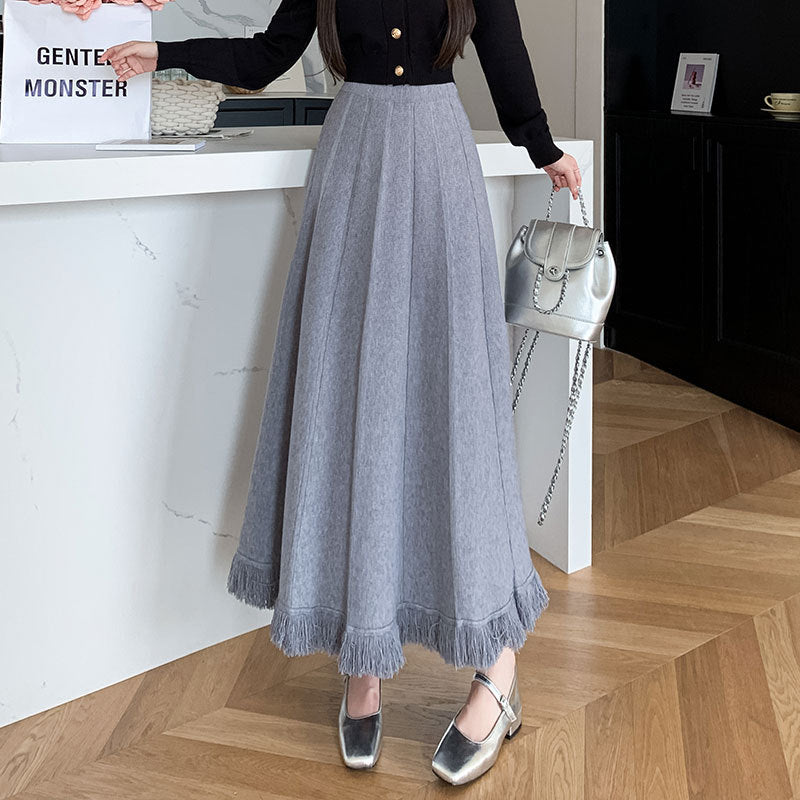 Damen Eleganter Maxirock mit Fransen Echo Archiv