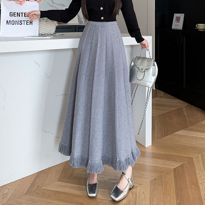 Damen Eleganter Maxirock mit Fransen Echo Archiv