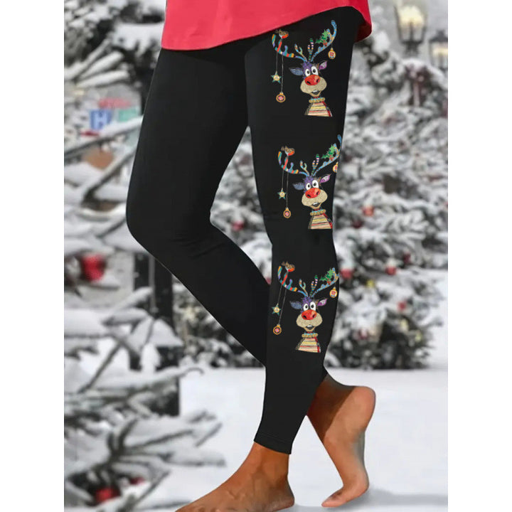 Damen Gemusterte Weihnachtsleggings Echoarchiv