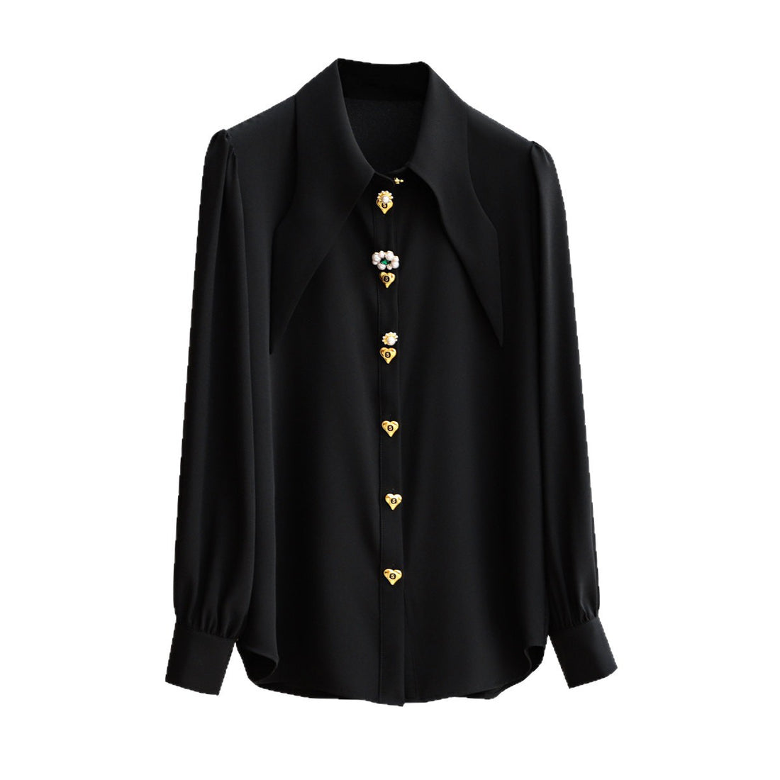 Damen Elegante und raffinierte Bluse mit Schmuckknöpfen Echoarchiv