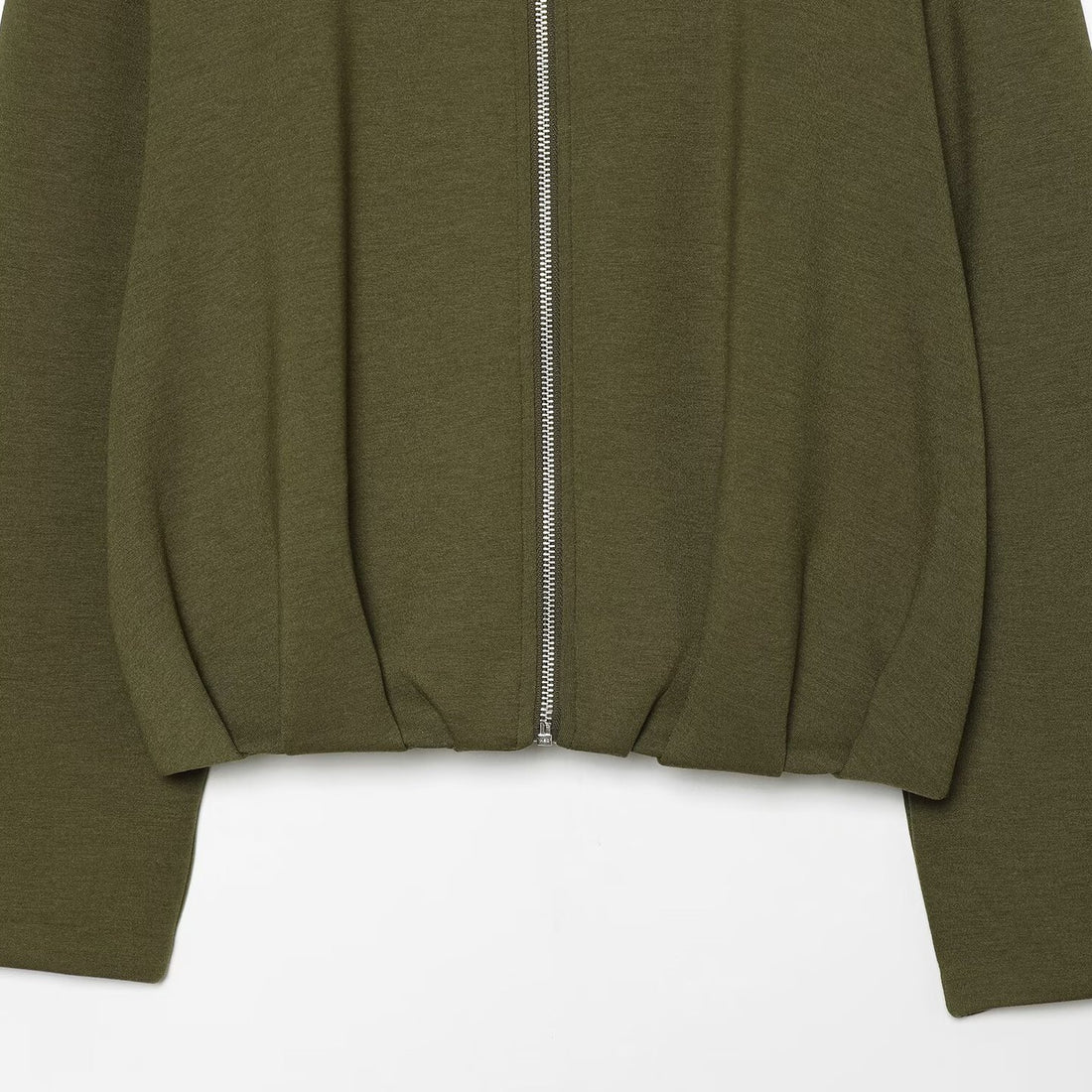 Damen Cropped Sweatjacke mit hohem Funnelkragen, durchgehendem Reißverschluss und tailliertem Saum Echoarchiv