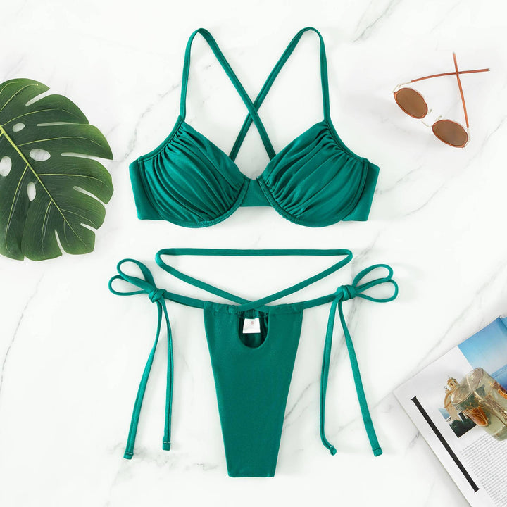 Damen Push-Up Bikini-Set mit gekreuzten Trägern Echo Archiv