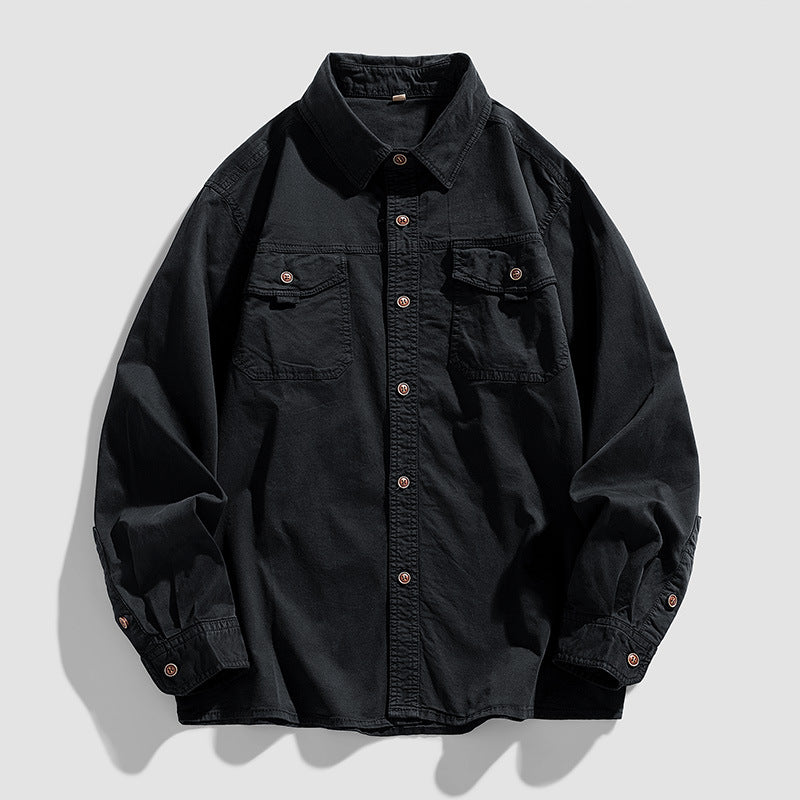 Herren Overshirt aus robustem Baumwoll‑Twill mit Pattentaschen und relaxed Fit Echo Archiv