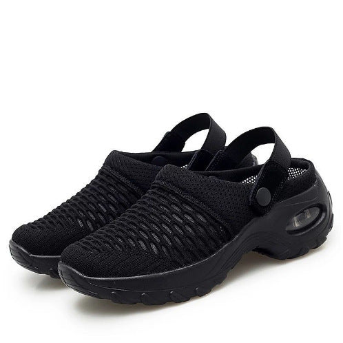 Damen Atmungsaktive Strick-Clogs mit verstellbarem Fersenriemen und stoßdämpfender Komfortsohle – Lioré