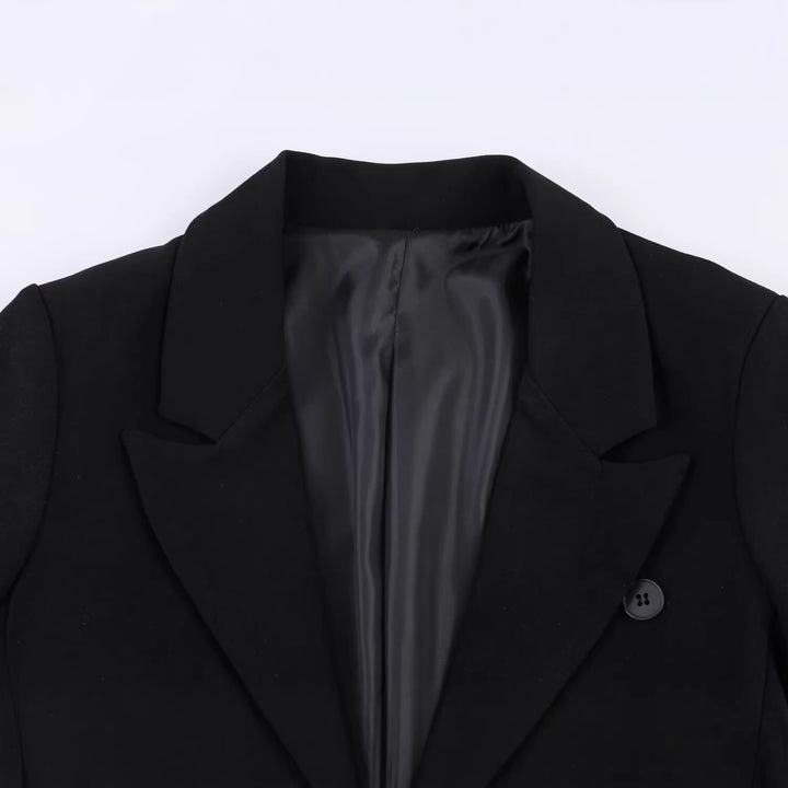 Damen Zweireihiger Blazer mit Schwalbenschwanz‑Saum und Cut‑Out‑Detail Echo Archiv