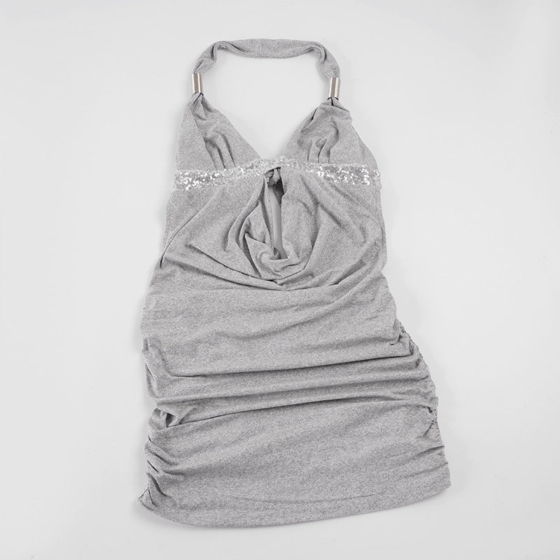 Damen Glamouröses Oberteil mit funkelnden Pailletten und Raffungen Echo Archiv