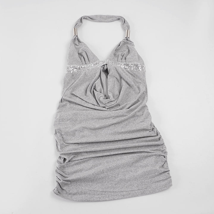 Damen Glamouröses Oberteil mit funkelnden Pailletten und Raffungen Echo Archiv