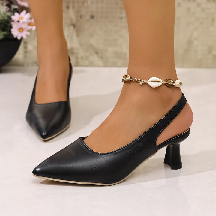 Damen Elegante Slingback‑Pumps mit spitzer Kappe, konischem Mittelhoch‑Absatz und elastischem Fersenriemen Echo Archiv
