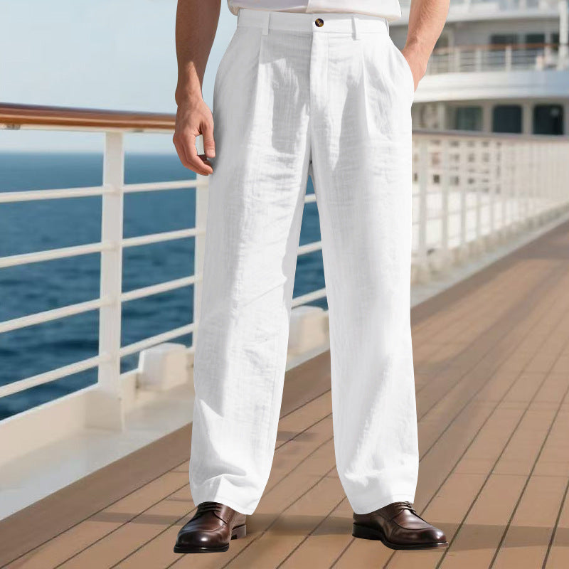 Herren elegante Freizeit-Hose mit weichem Stoff und weitem Schnitt Echoarchiv