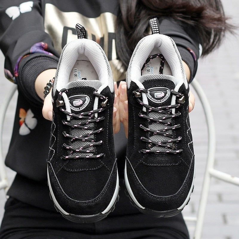 Damen Bequeme Outdoor-Walking-Sneaker mit verstärkter Profilsohle und gepolstertem Knöchelkragen Echoarchiv