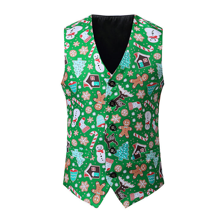 Herren Festtagsweste mit lebhaftem Weihnachtsdesign Echoarchiv