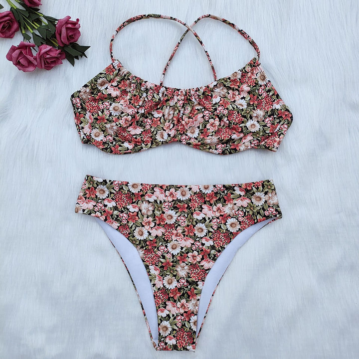 Damen Floral Bikini-Set mit verspieltem Design Echo Archiv