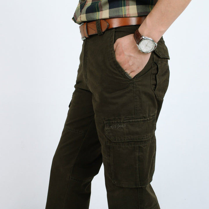 Herren Robust-elastische Canvas-Cargohose mit verstärkten Kniepartien und Multifach-Taschen Echo Archiv