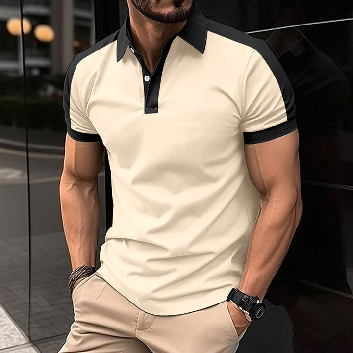 Herren sportliches Kurzarm-Polohemd mit atmungsaktiven Einsätzen und modernem Stehkragen Echoarchiv