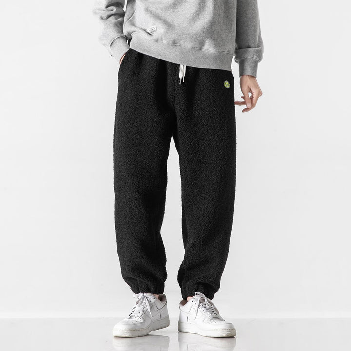 Herren Teddy-Fleece-Jogginghose mit elastischem Bund, Kordelzug und Bündchen Echo Archiv