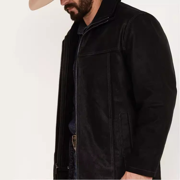 Herren hochwertige Lederjacke mit vielseitigem Stil Echoarchiv