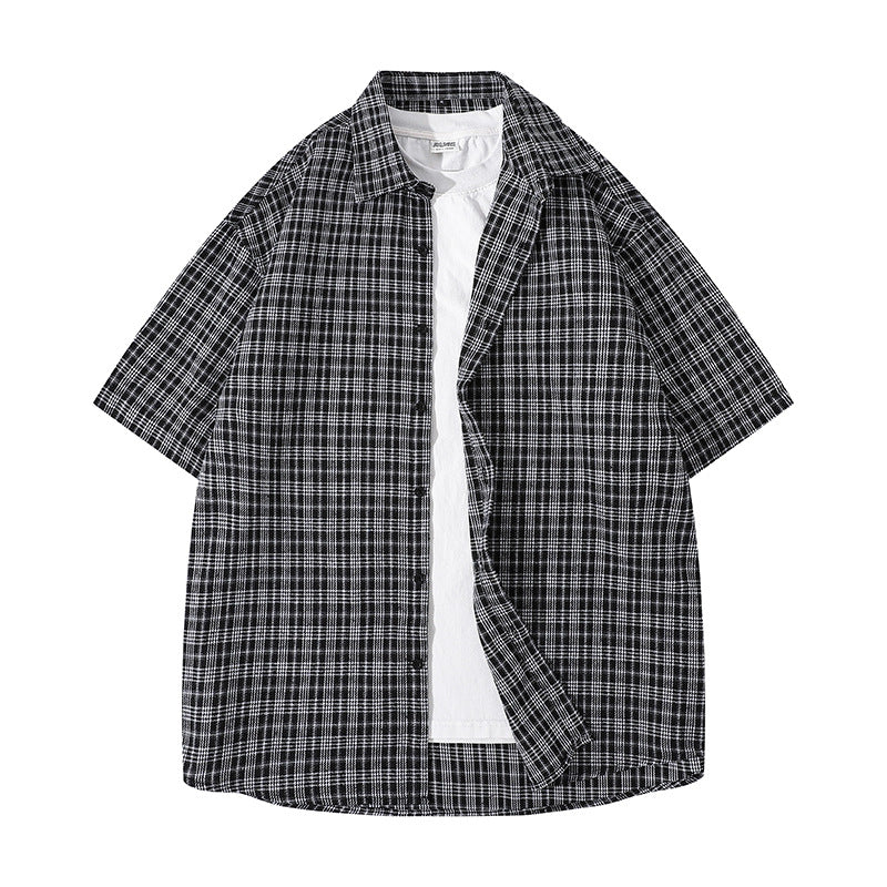 Herren lässige Karobluse im Oversized-Stil Echoarchiv