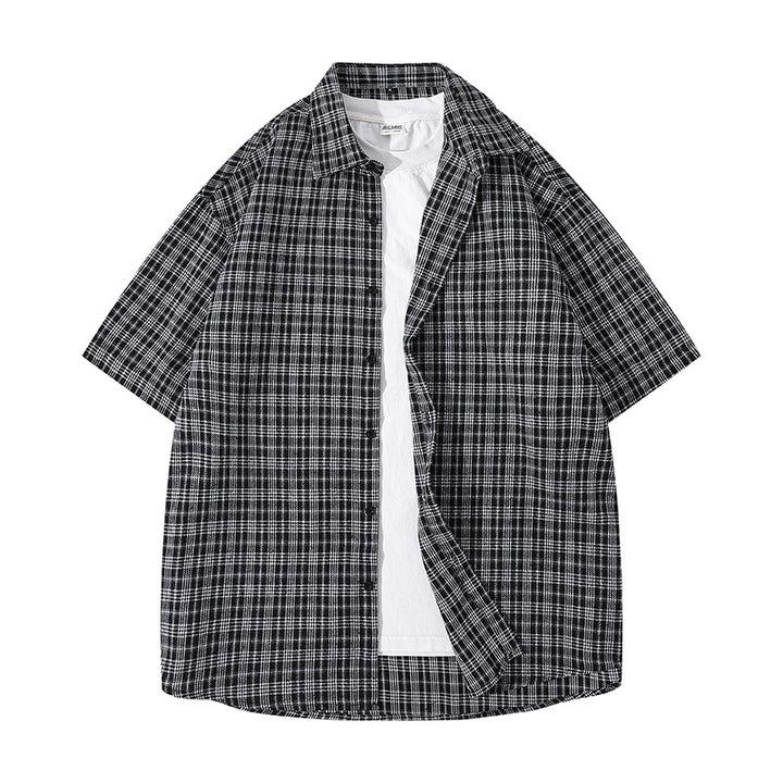 Herren lässige Karobluse im Oversized-Stil Echoarchiv