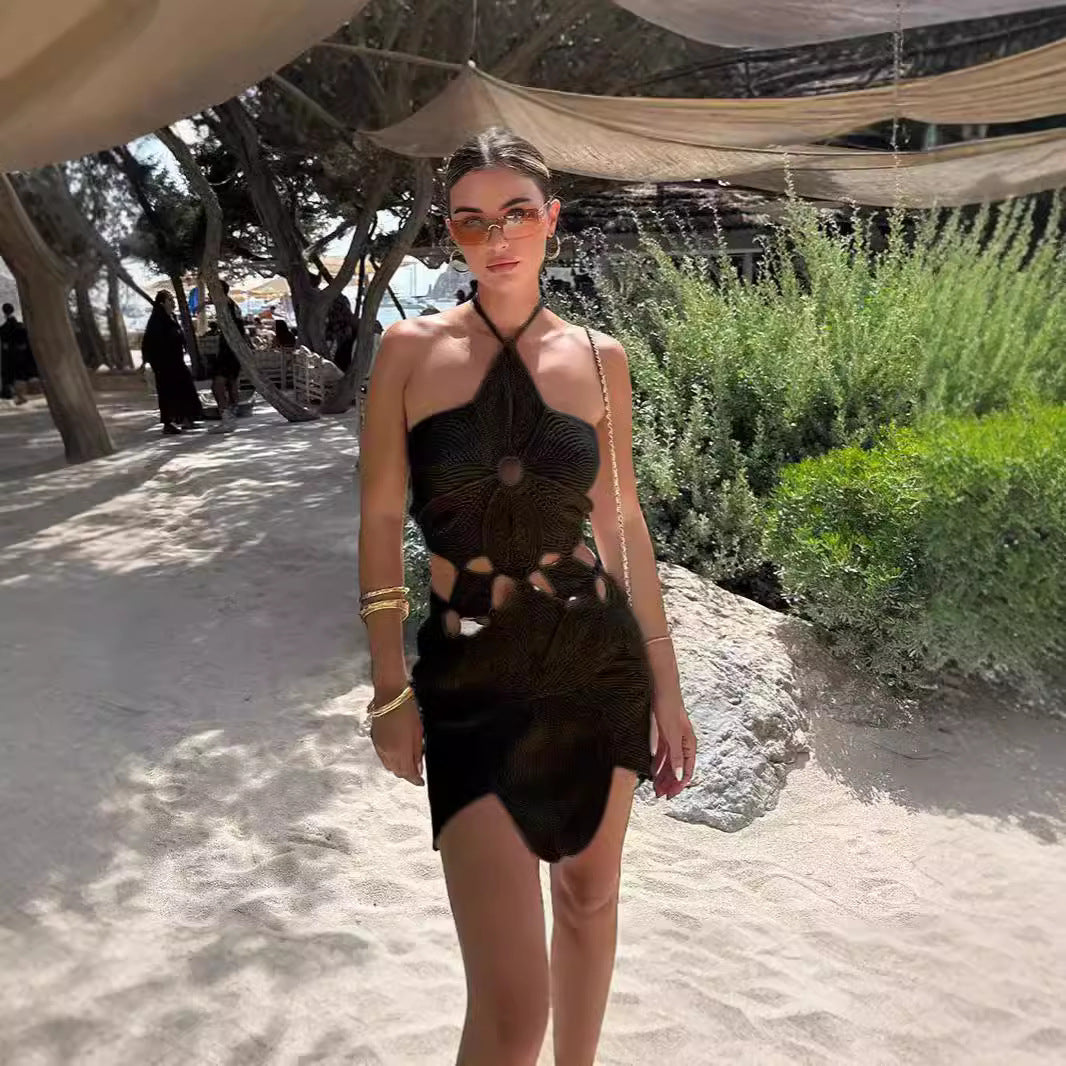 Damen Häkelkleid mit Cut-Outs und Blumenmuster Echo Archiv