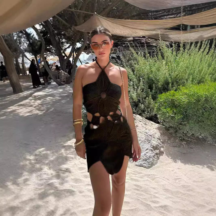 Damen Häkelkleid mit Cut-Outs und Blumenmuster Echo Archiv